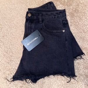 Prettylittlething Black Denim Shorts